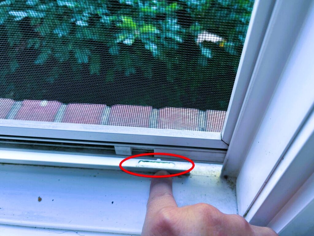 Dirt on the window frame